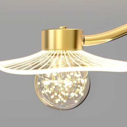 Modern Luxury Disc Starry Sky Hardware Acrylic Iron LED Chandelier Island Light For Dining Room