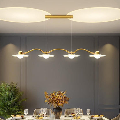 Modern Luxury Disc Starry Sky Hardware Acrylic Iron LED Chandelier Island Light For Dining Room