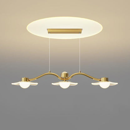 Modern Luxury Disc Starry Sky Hardware Acrylic Iron LED Chandelier Island Light For Dining Room