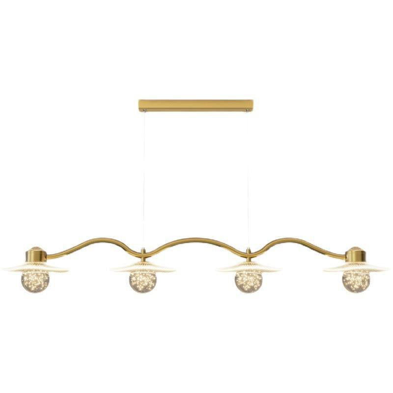 Modern Luxury Disc Starry Sky Hardware Acrylic Iron LED Chandelier Island Light For Dining Room