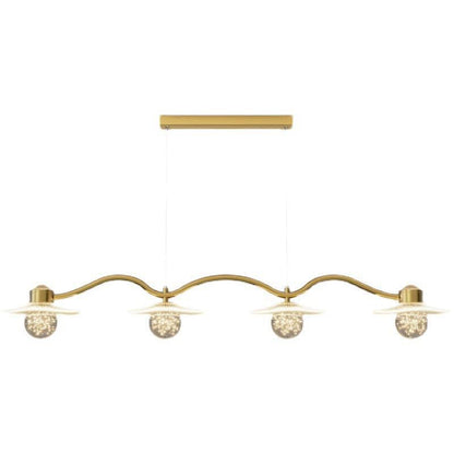 Modern Luxury Disc Starry Sky Hardware Acrylic Iron LED Chandelier Island Light For Dining Room
