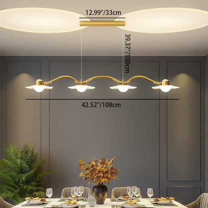 Modern Luxury Disc Starry Sky Hardware Acrylic Iron LED Chandelier Island Light For Dining Room
