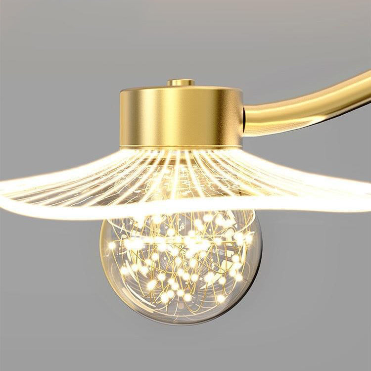 Modern Luxury Disc Starry Sky Hardware Acrylic Iron LED Chandelier Island Light For Dining Room