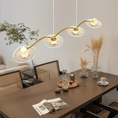 Modern Luxury Disc Starry Sky Hardware Acrylic Iron LED Chandelier Island Light For Dining Room