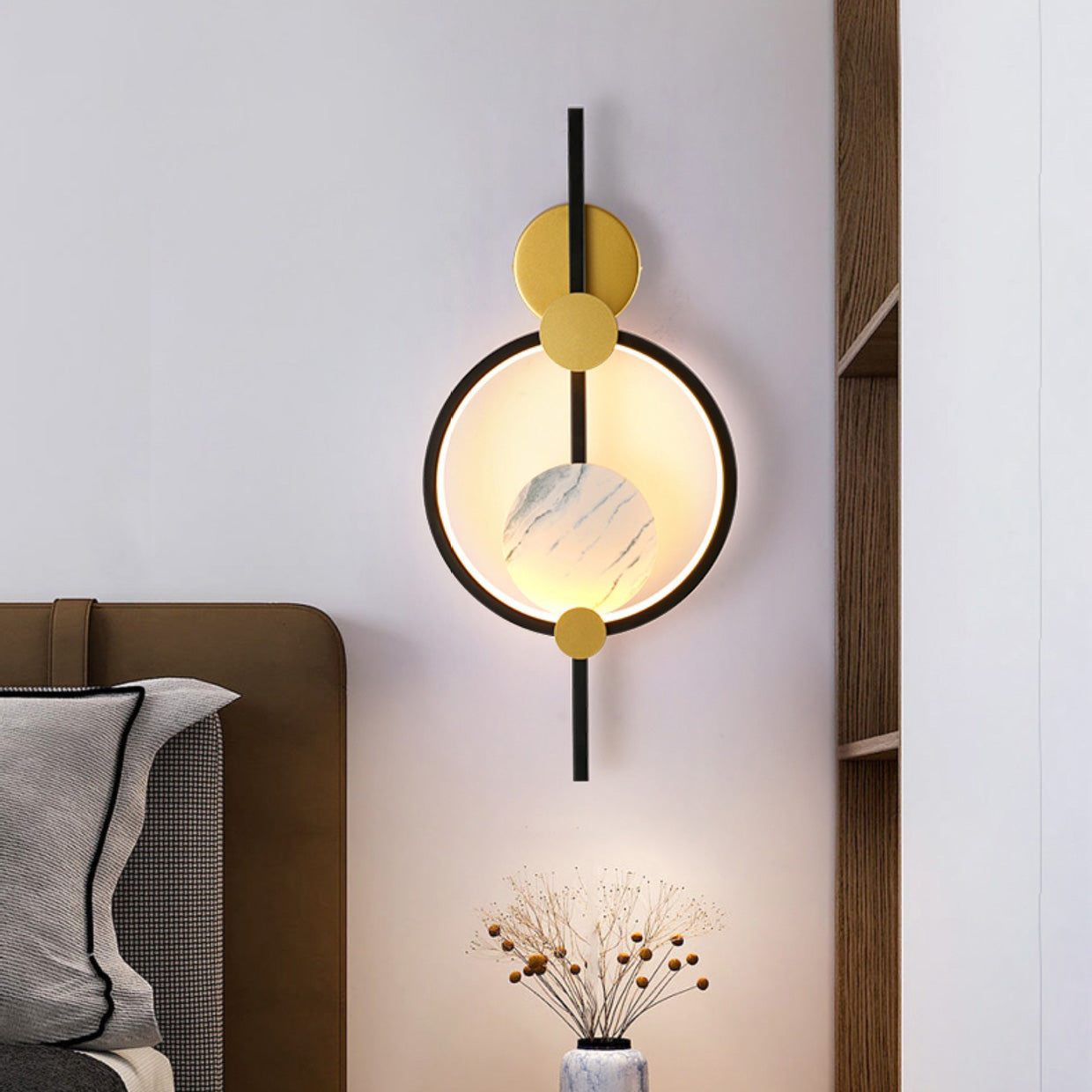 Modern Simplicity Round Stitching Circle Aluminum Silicone LED Wall Sconce Lamp For Living Room
