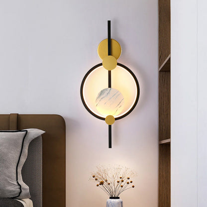 Modern Simplicity Round Stitching Circle Aluminum Silicone LED Wall Sconce Lamp For Living Room