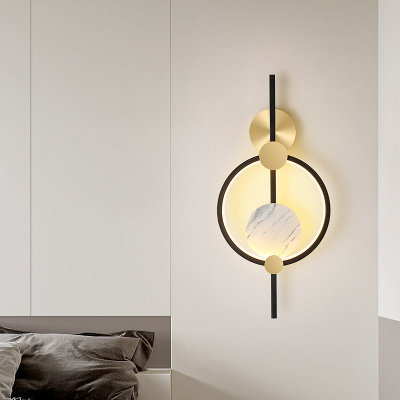 Modern Simplicity Round Stitching Circle Aluminum Silicone LED Wall Sconce Lamp For Living Room