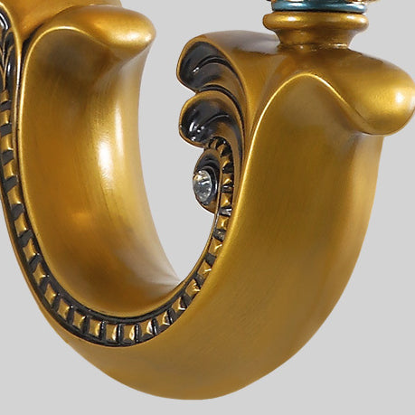 Traditional European Morning Glory Iron Resin Glass 1/2 - Light Wall Sconce Lamp For Hallways