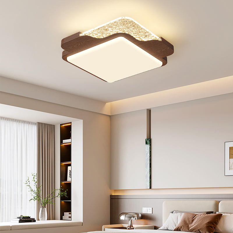 مصباح سقف LED عصري بتصميم ريترو مستدير مربع مستطيل من الحديد المقولب الدوار لغرفة النوم