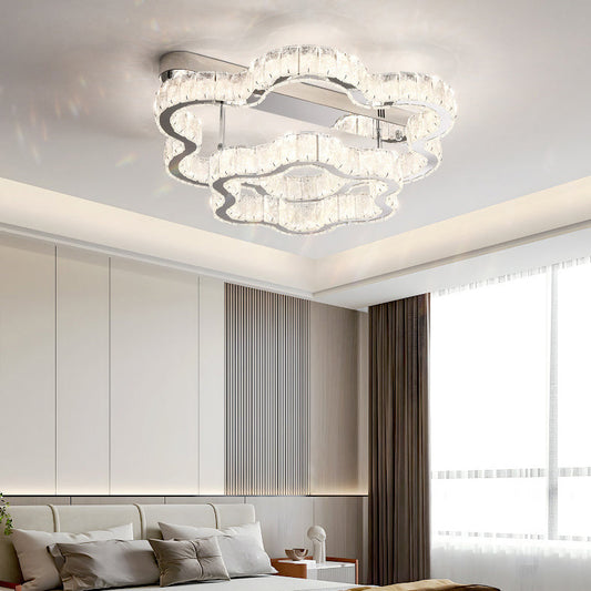 مصباح سقف LED شبه مدمج من الفولاذ المقاوم للصدأ بتصميم إسكندنافي معاصر مزدوج السحاب لغرفة النوم