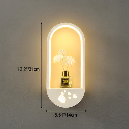 Modern Simplicity Oval PVC Lampshade Iron LED Wall Sconce Lamp For Living Room