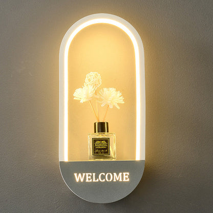 Modern Simplicity Oval PVC Lampshade Iron LED Wall Sconce Lamp For Living Room