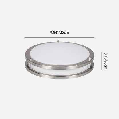 Contemporary Nordic Round Stainless Steel Acrylic Lampshade LED Flush Mount Ceiling Light For Living Room