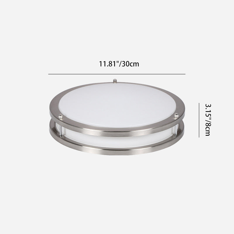 Contemporary Nordic Round Stainless Steel Acrylic Lampshade LED Flush Mount Ceiling Light For Living Room