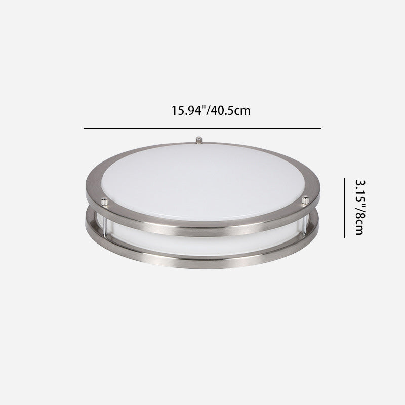 Contemporary Nordic Round Stainless Steel Acrylic Lampshade LED Flush Mount Ceiling Light For Living Room