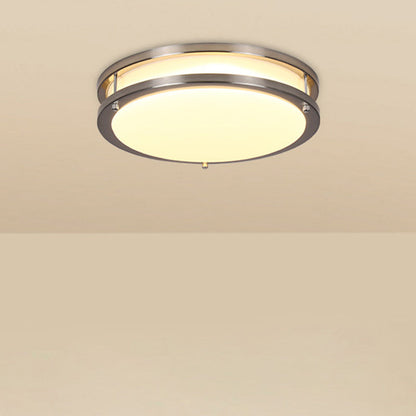 Contemporary Nordic Round Stainless Steel Acrylic Lampshade LED Flush Mount Ceiling Light For Living Room