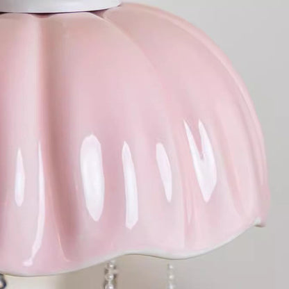 Contemporary Creative Dome Jellyfish Shaped Macarons Ceramics Hardware 1 - Light Pendant Light For Bedroom