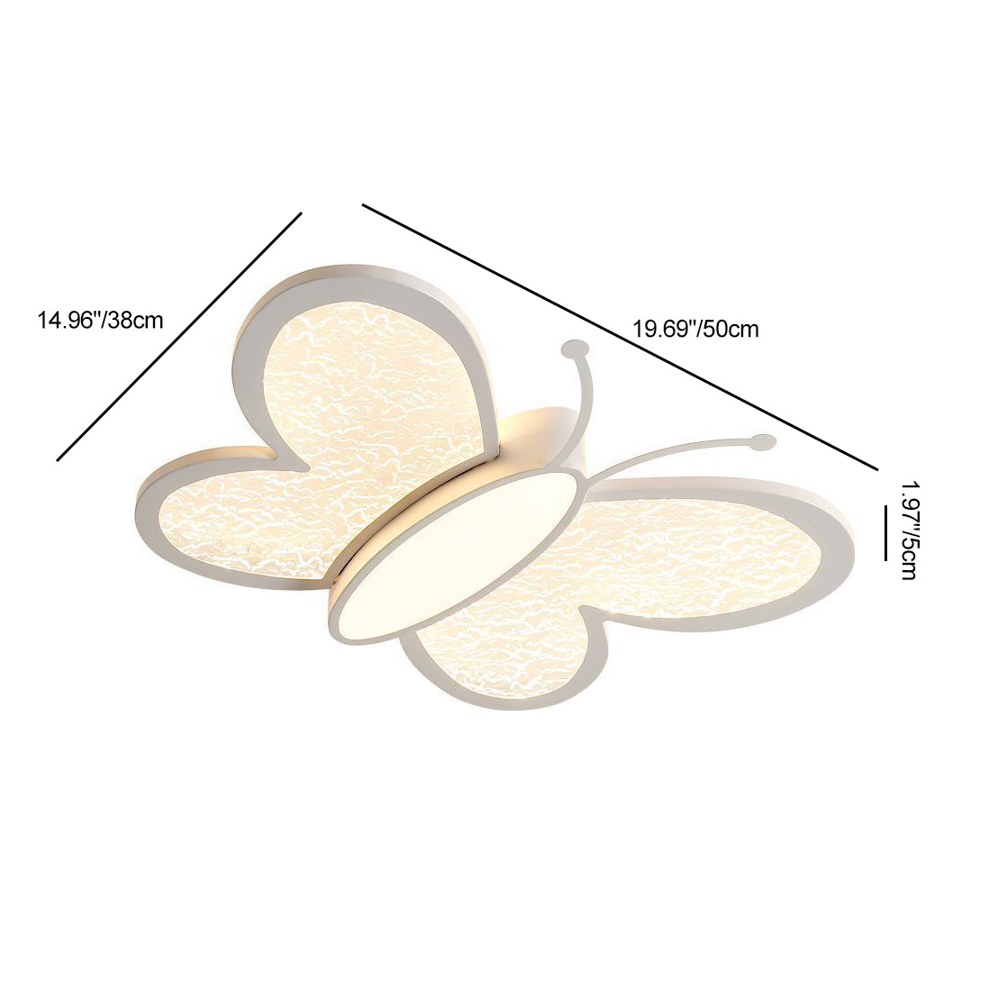 Contemporary Nordic Butterfly Childlike Acrylic Iron LED Flush Mount Ceiling Light For Bedroom