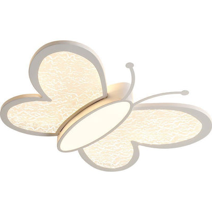 Contemporary Nordic Butterfly Childlike Acrylic Iron LED Flush Mount Ceiling Light For Bedroom