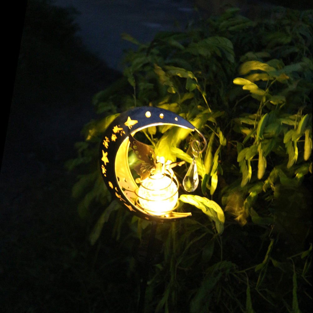 Modern Art Deco Solar Waterproof Iron Glass Fairy Stick Shape LED Outdoor Light Landscape Lighting For Garden