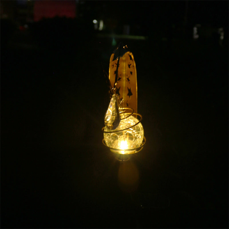 Modern Art Deco Solar Waterproof Iron Glass Fairy Stick Shape LED Outdoor Light Landscape Lighting For Garden
