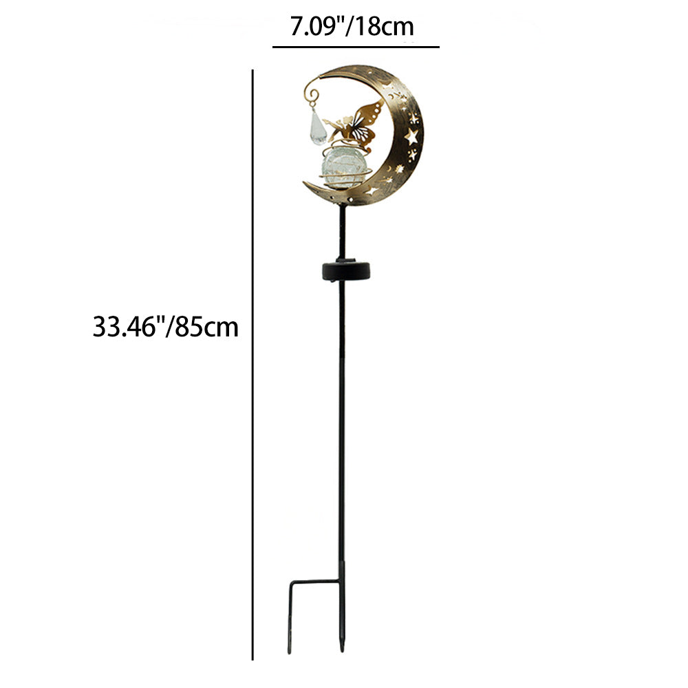 Modern Art Deco Solar Waterproof Iron Glass Fairy Stick Shape LED Outdoor Light Landscape Lighting For Garden