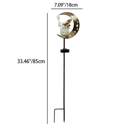 Modern Art Deco Solar Waterproof Iron Glass Fairy Stick Shape LED Outdoor Light Landscape Lighting For Garden