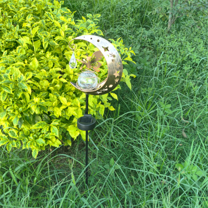 Modern Art Deco Solar Waterproof Iron Glass Fairy Stick Shape LED Outdoor Light Landscape Lighting For Garden