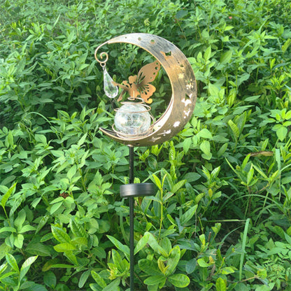 Modern Art Deco Solar Waterproof Iron Glass Fairy Stick Shape LED Outdoor Light Landscape Lighting For Garden