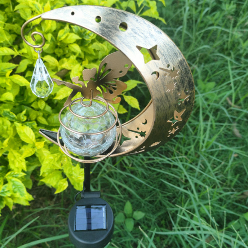 Modern Art Deco Solar Waterproof Iron Glass Fairy Stick Shape LED Outdoor Light Landscape Lighting For Garden