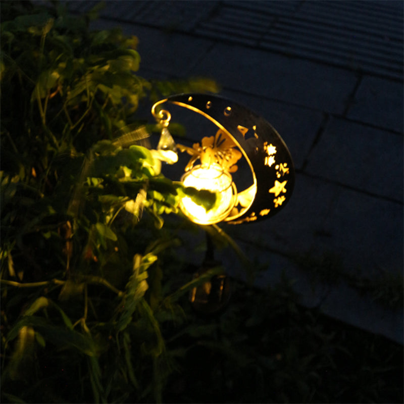 Modern Art Deco Solar Waterproof Iron Glass Fairy Stick Shape LED Outdoor Light Landscape Lighting For Garden