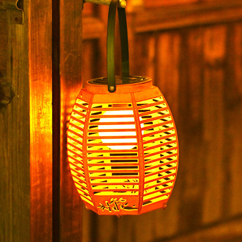 Traditional Chinese ABS Lantern Shape Solar USB Rechargeable LED Outdoor Light For Garden