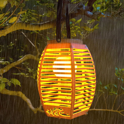 Traditional Chinese ABS Lantern Shape Solar USB Rechargeable LED Outdoor Light For Garden