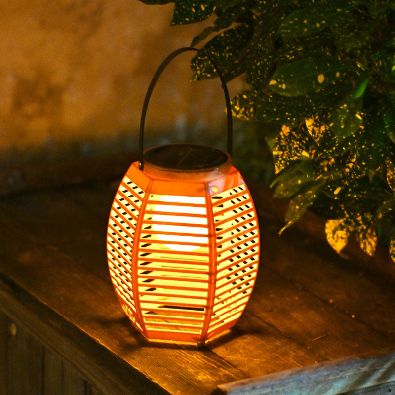 Traditional Chinese ABS Lantern Shape Solar USB Rechargeable LED Outdoor Light For Garden