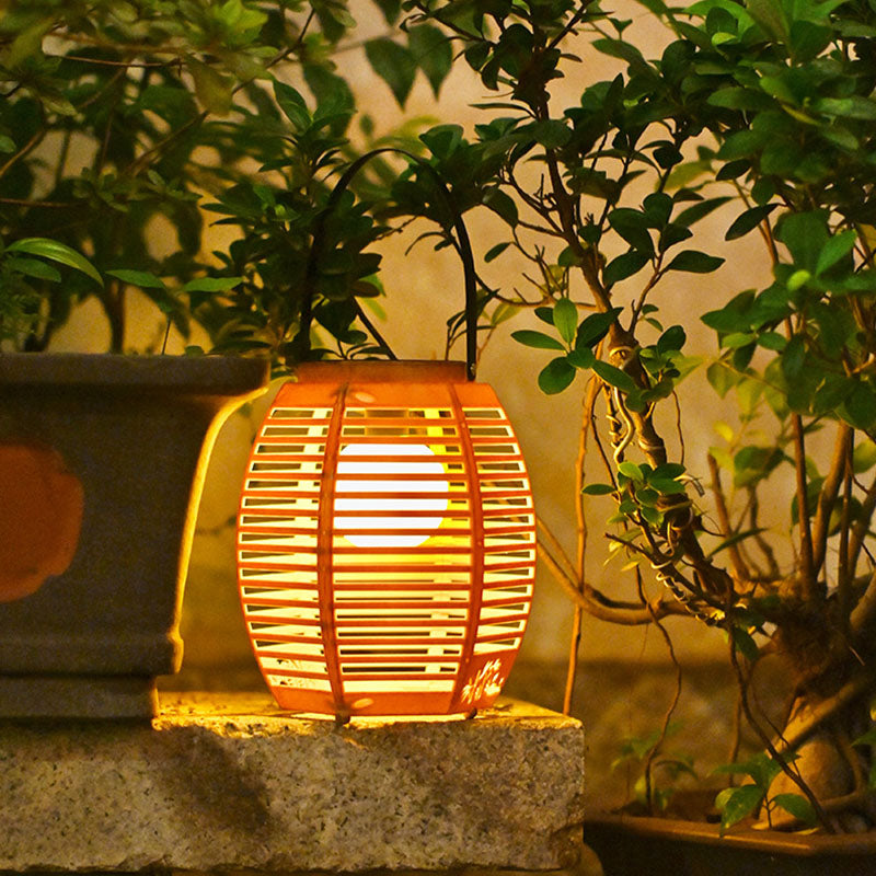 Traditional Chinese ABS Lantern Shape Solar USB Rechargeable LED Outdoor Light For Garden