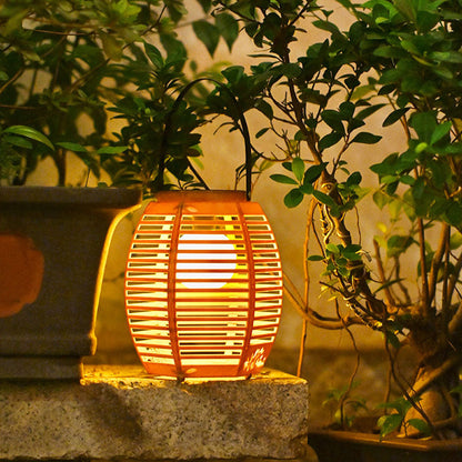 Traditional Chinese ABS Lantern Shape Solar USB Rechargeable LED Outdoor Light For Garden