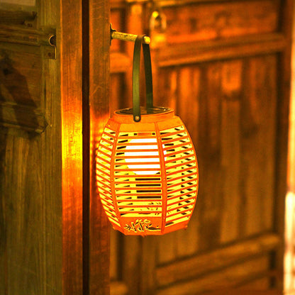 Traditional Chinese ABS Lantern Shape Solar USB Rechargeable LED Outdoor Light For Garden