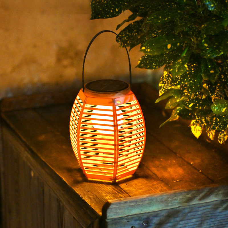 Traditional Chinese ABS Lantern Shape Solar USB Rechargeable LED Outdoor Light For Garden