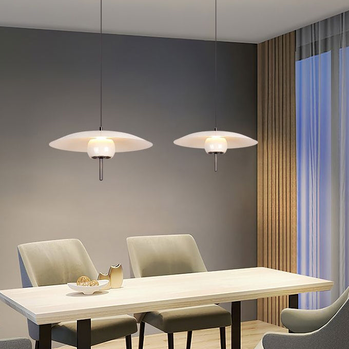 Contemporary Scandinavian Frisbee Aluminum Iron Lampshade LED Pendant Light For Dining Room