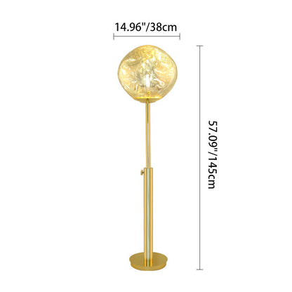 Contemporary Nordic Lava Irregular Circle Adjustable Height Acrylic PVC 1 - Light Standing Floor Lamp For Living Room
