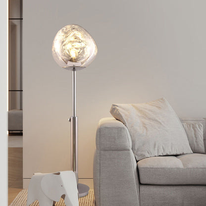 Contemporary Nordic Lava Irregular Circle Adjustable Height Acrylic PVC 1 - Light Standing Floor Lamp For Living Room