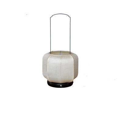 Traditional Chinese Iron Silk Fabric Lantern Shape LED Table Lamp For Bedroom