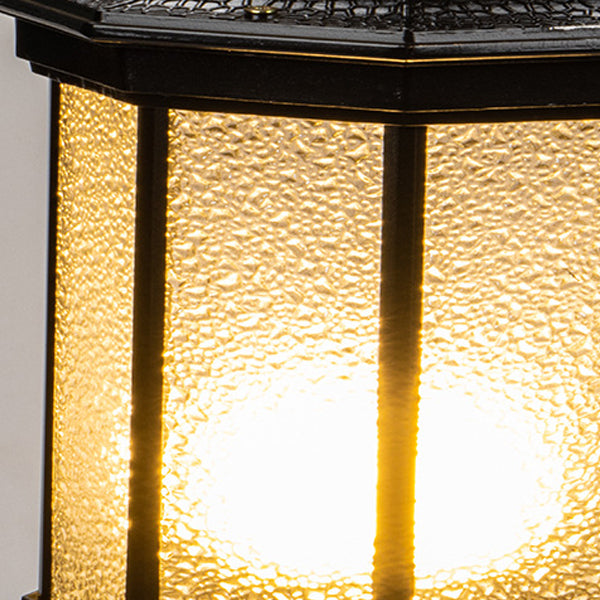 Traditional European Waterproof Aluminum Glass Columnar Shape 1-Light Outdoor Light For Garden