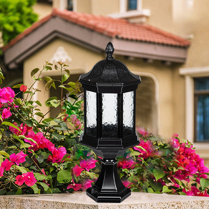 Traditional European Waterproof Aluminum Glass Columnar Shape 1-Light Outdoor Light For Garden