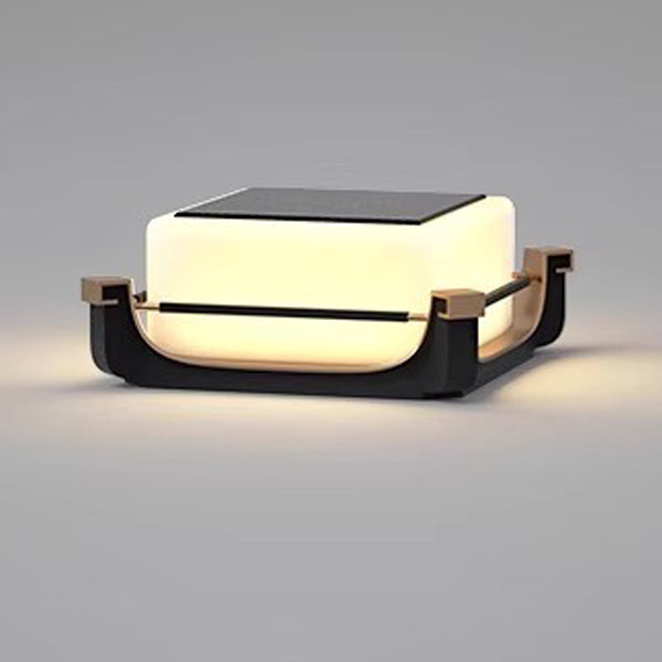 Modern Minimalist Waterproof Stainless Steel PC Columnar Solar LED Outdoor Light For Garden