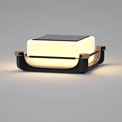 Modern Minimalist Waterproof Stainless Steel PC Columnar Solar LED Outdoor Light For Garden