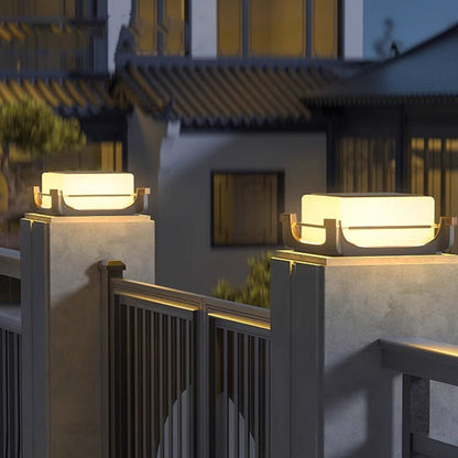 Modern Minimalist Waterproof Stainless Steel PC Columnar Solar LED Outdoor Light For Garden