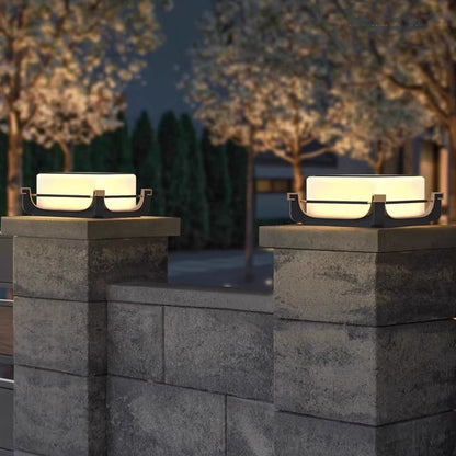 Modern Minimalist Waterproof Stainless Steel PC Columnar Solar LED Outdoor Light For Garden