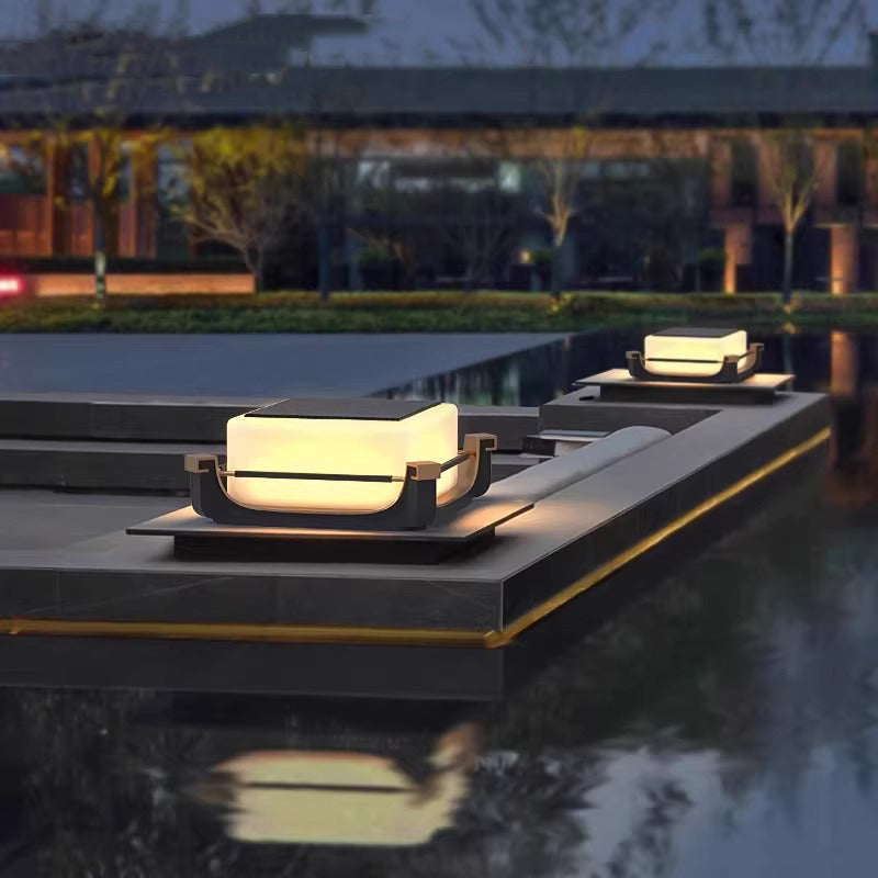 Modern Minimalist Waterproof Stainless Steel PC Columnar Solar LED Outdoor Light For Garden