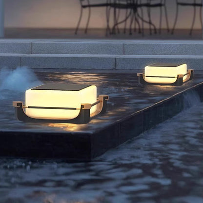 Modern Minimalist Waterproof Stainless Steel PC Columnar Solar LED Outdoor Light For Garden